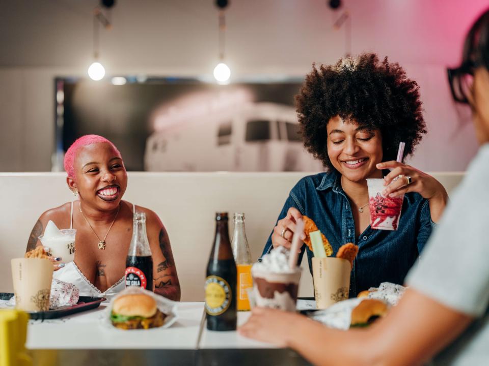 Mr Dips customers enjoying meal